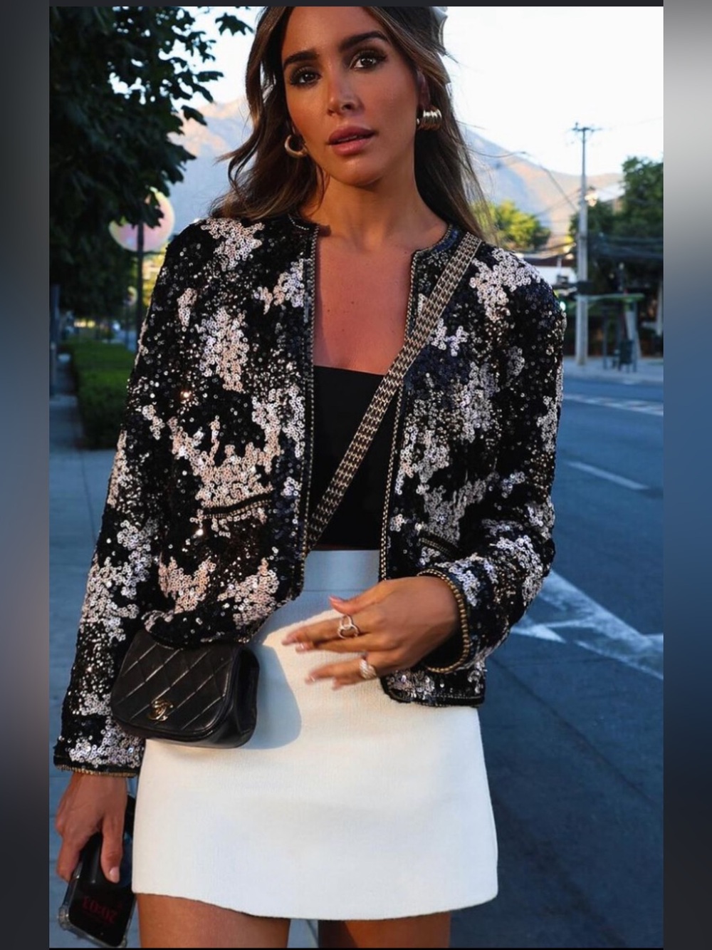 Zara Sequined Black, gold & Silver cardigan jacket